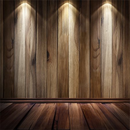 empty old living room - vintage brown wooden wall with a spot illumination. Stock Photo - Budget Royalty-Free & Subscription, Code: 400-04331056