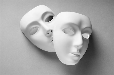 Theatre concept with the white plastic masks Stock Photo - Budget Royalty-Free & Subscription, Code: 400-04331165