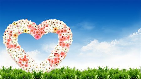 Flower, heart, and the sky bright Stock Photo - Budget Royalty-Free & Subscription, Code: 400-04331259