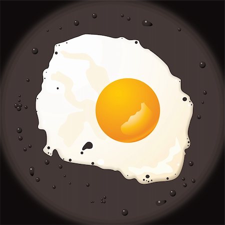 Fresh fried egg in frying pan and oil with golden yoke Stock Photo - Budget Royalty-Free & Subscription, Code: 400-04331928