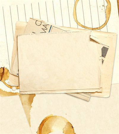 set of coffee stains - Background - stains of coffee on sheets of paper Stock Photo - Budget Royalty-Free & Subscription, Code: 400-04332092