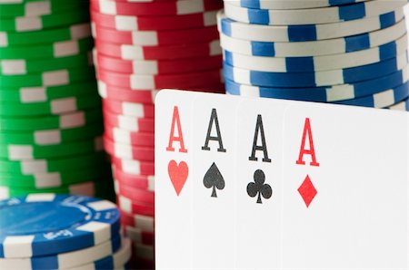 simsearch:400-04736708,k - Stack of various casino chips - gambling concept Stockbilder - Microstock & Abonnement, Bildnummer: 400-04332134