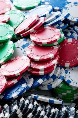 simsearch:400-04736708,k - Stack of various casino chips - gambling concept Stockbilder - Microstock & Abonnement, Bildnummer: 400-04332136