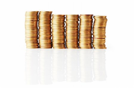 Stack of coins isolated on the white Stock Photo - Budget Royalty-Free & Subscription, Code: 400-04332138