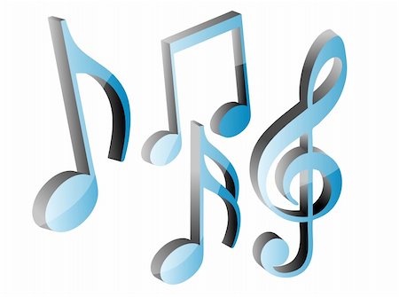 3D music note symbols, vector illustration Stock Photo - Budget Royalty-Free & Subscription, Code: 400-04332168