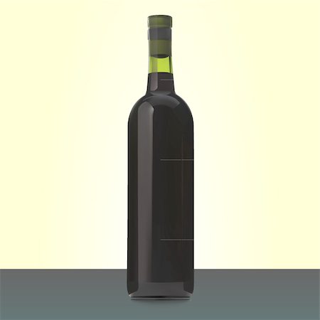 fthes (artist) - vector illustration of a unlabeled red wine bottle Stockbilder - Microstock & Abonnement, Bildnummer: 400-04332226