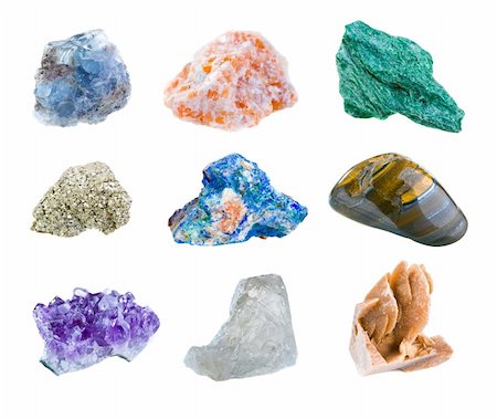 Mineral collection isolated on a white background Photographie de stock - Aubaine LD & Abonnement, Code: 400-04332501