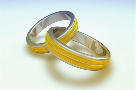 simsearch:400-04986179,k - Two wedding ring in 3d Stock Photo - Budget Royalty-Free & Subscription, Code: 400-04332645