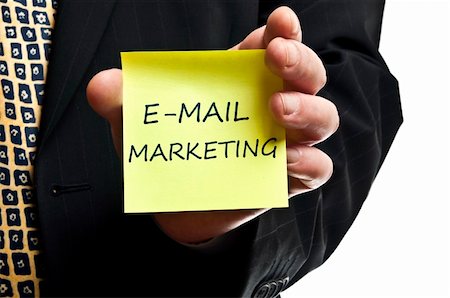 simsearch:400-04835143,k - E-mail marketing post it in business man hand Stock Photo - Budget Royalty-Free & Subscription, Code: 400-04332831