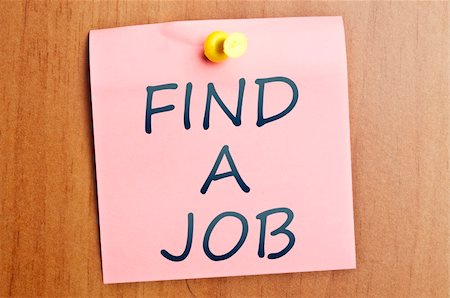 simsearch:400-04835143,k - Find a job post it on wooden wall Stock Photo - Budget Royalty-Free & Subscription, Code: 400-04332832