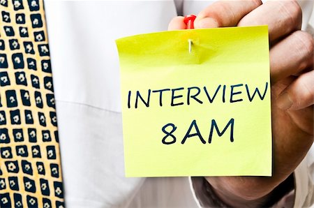 simsearch:400-04835143,k - Interview reminder in business man hand Stock Photo - Budget Royalty-Free & Subscription, Code: 400-04332892