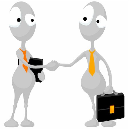 regisser_com (artist) - Two aliens with briefcases shaking hands with each other. Photographie de stock - Aubaine LD & Abonnement, Code: 400-04333057