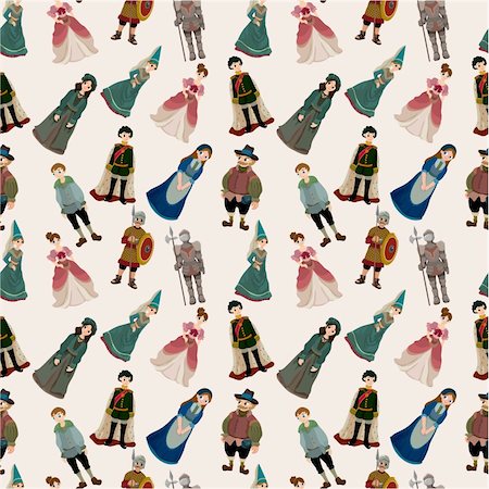 fairy tale knights - seamless Medieval people pattern Stock Photo - Budget Royalty-Free & Subscription, Code: 400-04333114