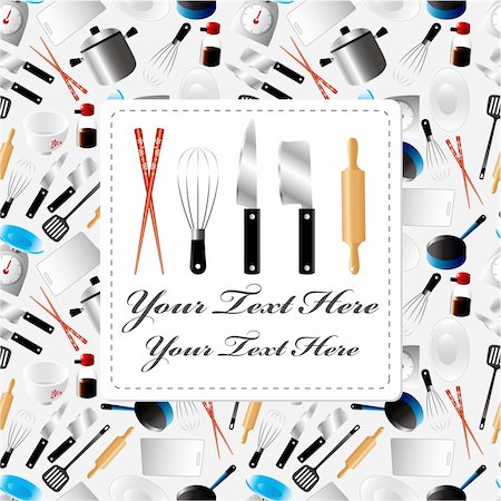 fork and spoon frame - kitchen card Stock Photo - Budget Royalty-Free & Subscription, Code: 400-04333152