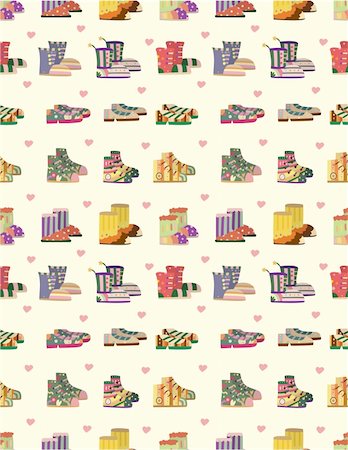 seamless shoe pattern Stock Photo - Budget Royalty-Free & Subscription, Code: 400-04333204