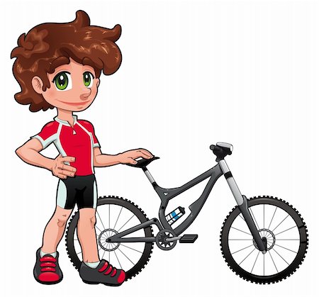 Baby Cyclist. Funny cartoon and vector character. Isolated objects Stock Photo - Budget Royalty-Free & Subscription, Code: 400-04333251