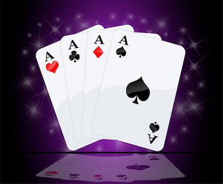 simsearch:400-04651363,k - Four aces in abstract background Photographie de stock - Aubaine LD & Abonnement, Code: 400-04333291