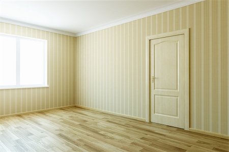 empty room construction - 3d rendering the empty room with door Stock Photo - Budget Royalty-Free & Subscription, Code: 400-04333422