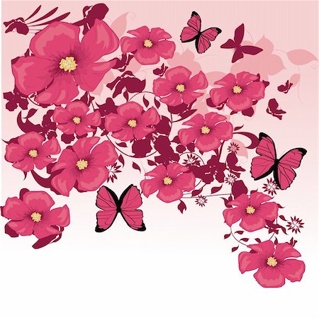 pink floral background Stock Photo - Budget Royalty-Free & Subscription, Code: 400-04333502