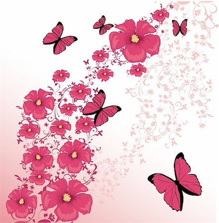simsearch:400-05241823,k - pink floral background Photographie de stock - Aubaine LD & Abonnement, Code: 400-04333519