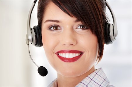 simsearch:400-08293929,k - Call center woman with headset. Stock Photo - Budget Royalty-Free & Subscription, Code: 400-04333688