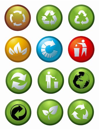 simsearch:400-05196694,k - Glossy recycle & environmental icons vector Stock Photo - Budget Royalty-Free & Subscription, Code: 400-04333883