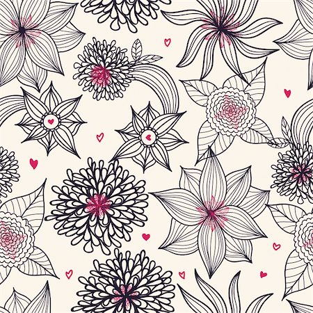 sashayezik (artist) - Floral seamless pattern in vector Foto de stock - Super Valor sin royalties y Suscripción, Código: 400-04333967