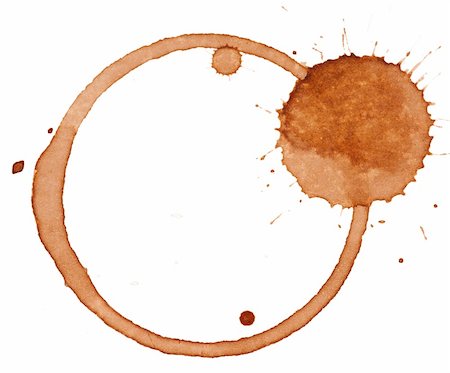 simsearch:6102-06337101,k - Close up of coffee cup stains isolated on white background Foto de stock - Royalty-Free Super Valor e Assinatura, Número: 400-04333998