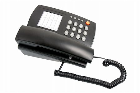 simsearch:400-07516047,k - One black telephone isolated on white background. Stockbilder - Microstock & Abonnement, Bildnummer: 400-04344236