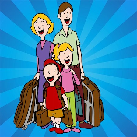 simsearch:400-05385132,k - An image of a family of hotel guests with luggage. Stock Photo - Budget Royalty-Free & Subscription, Code: 400-04344384