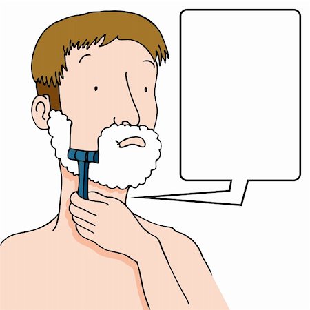 face cream male - An image of a man using a razor to shave his face. Stock Photo - Budget Royalty-Free & Subscription, Code: 400-04344399
