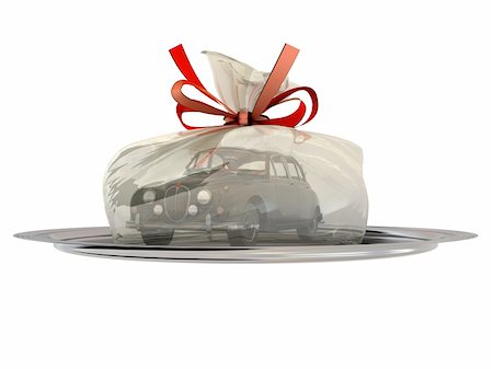 Packed in a car gift package on a tray Stock Photo - Budget Royalty-Free & Subscription, Code: 400-04344417