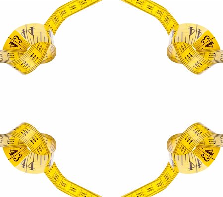 Measuring tape with a knot is symbolic of a commitment to a healthy lifestyle.  Also works for sewing related themes.  Isolated on white with a clipping path. Stock Photo - Budget Royalty-Free & Subscription, Code: 400-04344462