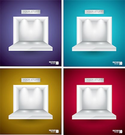 simsearch:400-04376130,k - Advertising Space Box  for Your Product with LED spotlights Stock Photo - Budget Royalty-Free & Subscription, Code: 400-04344494