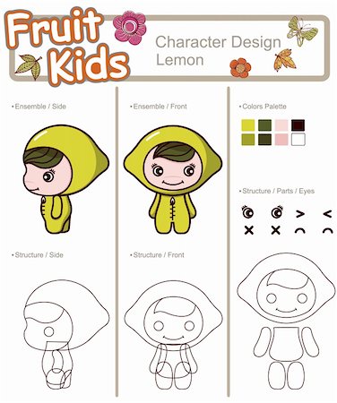 Illustration of how to draw little kids series. Stock Photo - Budget Royalty-Free & Subscription, Code: 400-04344543