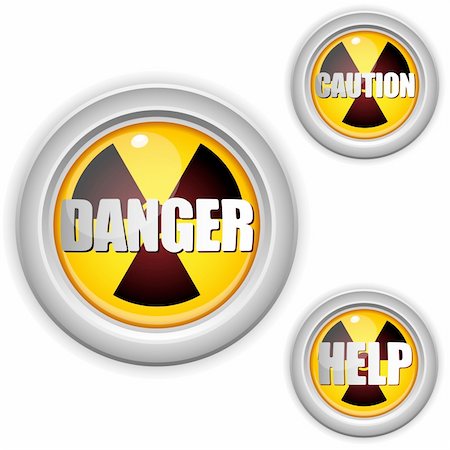 simsearch:400-05233482,k - Vector - Radioactive Danger Yellow Button. Caution Radiation Fotografie stock - Microstock e Abbonamento, Codice: 400-04344615