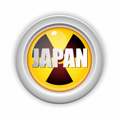 simsearch:400-05233482,k - Vector - Japan Nuclear Disaster Yellow Button Fotografie stock - Microstock e Abbonamento, Codice: 400-04344612