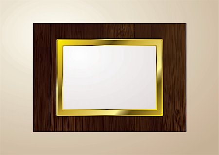 simsearch:400-03957867,k - Dark brown wood picture frame with grain and gold edge Fotografie stock - Microstock e Abbonamento, Codice: 400-04344727