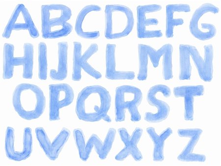 simsearch:400-04265905,k - Handwritten watercolor alphabet, isolated. Made myself. Stock Photo - Budget Royalty-Free & Subscription, Code: 400-04344989