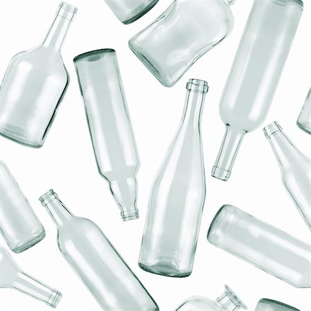 Seamless pattern. Empty bottles on white background. Stock Photo - Budget Royalty-Free & Subscription, Code: 400-04345072