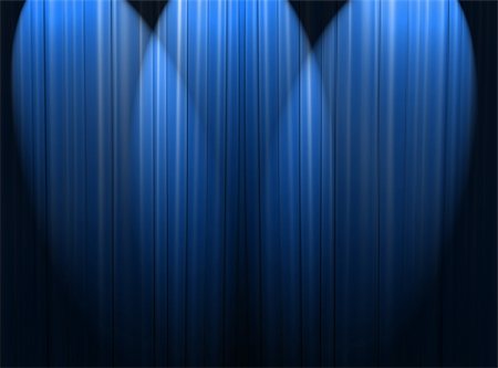 empty stage spotlight - Blue curtain of a classical theater Foto de stock - Super Valor sin royalties y Suscripción, Código: 400-04345100