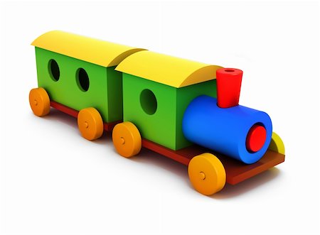 3d colorful plastic train isolated on white background Stock Photo - Budget Royalty-Free & Subscription, Code: 400-04345123