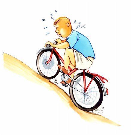 riding a bike funny pic - illustration of overweight boy on bicycle Stock Photo - Budget Royalty-Free & Subscription, Code: 400-04345163