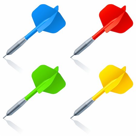 fléchettes (jeu) - Set of 4 color darts. Photographie de stock - Aubaine LD & Abonnement, Code: 400-04345199