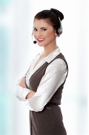 simsearch:400-08293929,k - Call center woman with headset. Stock Photo - Budget Royalty-Free & Subscription, Code: 400-04345398