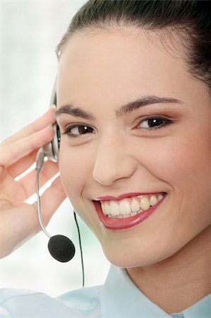 simsearch:400-08293929,k - Call center woman with headset Stock Photo - Budget Royalty-Free & Subscription, Code: 400-04345502