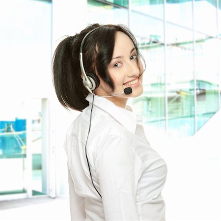 simsearch:400-08293929,k - Call center woman with headset. Stock Photo - Budget Royalty-Free & Subscription, Code: 400-04345543