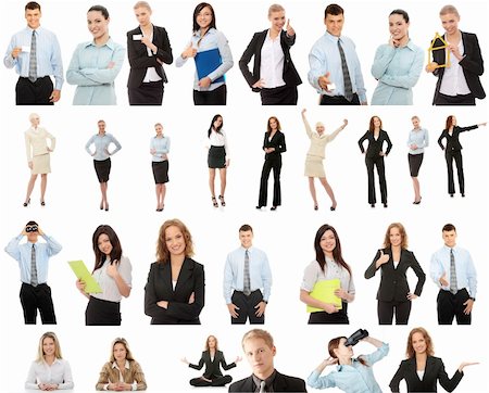 Business people collection, isolated on white background Stock Photo - Budget Royalty-Free & Subscription, Code: 400-04345651