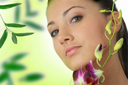 simsearch:400-06096871,k - Beauteful spa girl with orchid Stock Photo - Budget Royalty-Free & Subscription, Code: 400-04345652