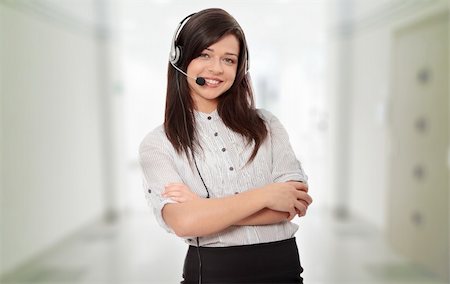 simsearch:400-08293929,k - Call center woman with headset. Stock Photo - Budget Royalty-Free & Subscription, Code: 400-04345661